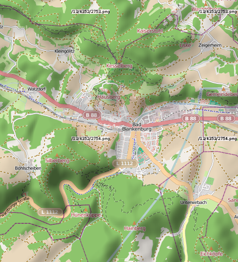 Hillshading über Openstreetmap-Karte